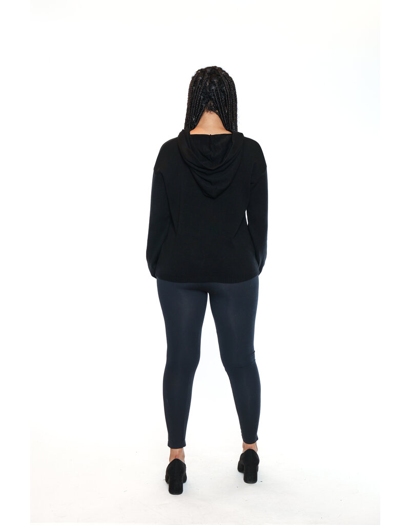 BLACK HOODED SWEATER