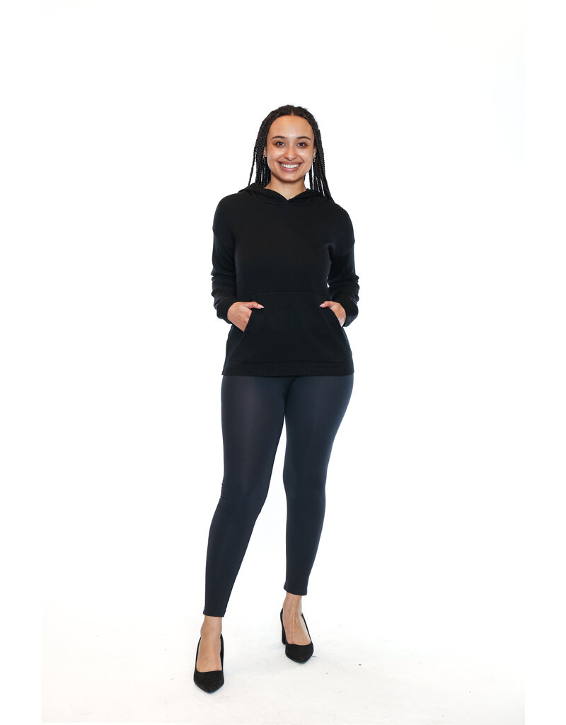 BLACK HOODED SWEATER