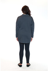 CHARCOAL COTTON BLEND BUTTON UP TOP