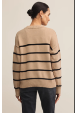 Z SUPPLY BOYFRIEND STRIPED SWEATER - BISCUIT