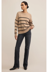 Z SUPPLY BOYFRIEND STRIPED SWEATER - BISCUIT