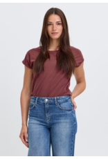 PAMILA ROLLED CUFF COTTON BLEND TEE
