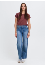 PAMILA ROLLED CUFF COTTON BLEND TEE