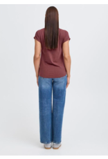 PAMILA ROLLED CUFF COTTON BLEND TEE