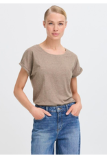 PAMILA ROLLED CUFF COTTON BLEND TEE