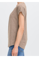 PAMILA ROLLED CUFF COTTON BLEND TEE