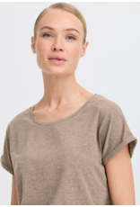PAMILA ROLLED CUFF COTTON BLEND TEE