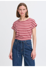 PAMILA ROLLED CUFF COTTON BLEND TEE