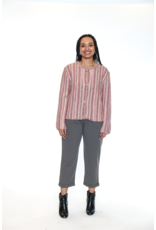 BUTTON UP STRIPED KNIT CARDIGAN