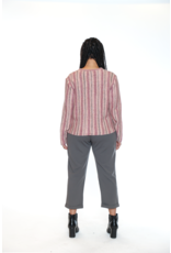 BUTTON UP STRIPED KNIT CARDIGAN