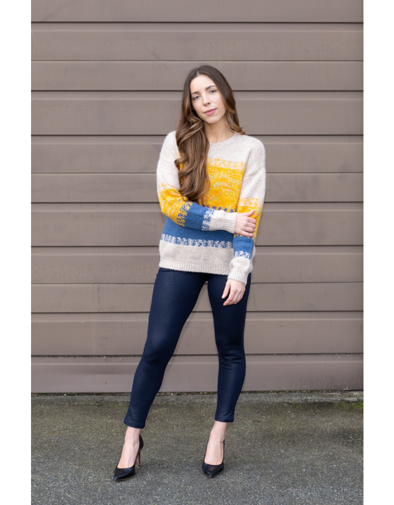 CONFETTI MUSTARD STRIPE SWEATER
