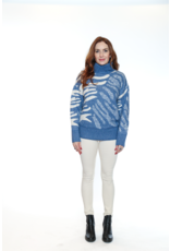 ULTRA SOFT COWL NECK SWEATER -DENIM BLUE