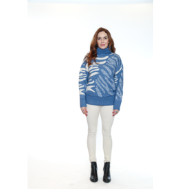 ULTRA SOFT COWL NECK SWEATER -DENIM BLUE
