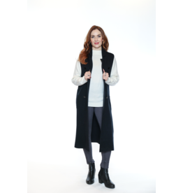 LONG KNIT VEST BLACK