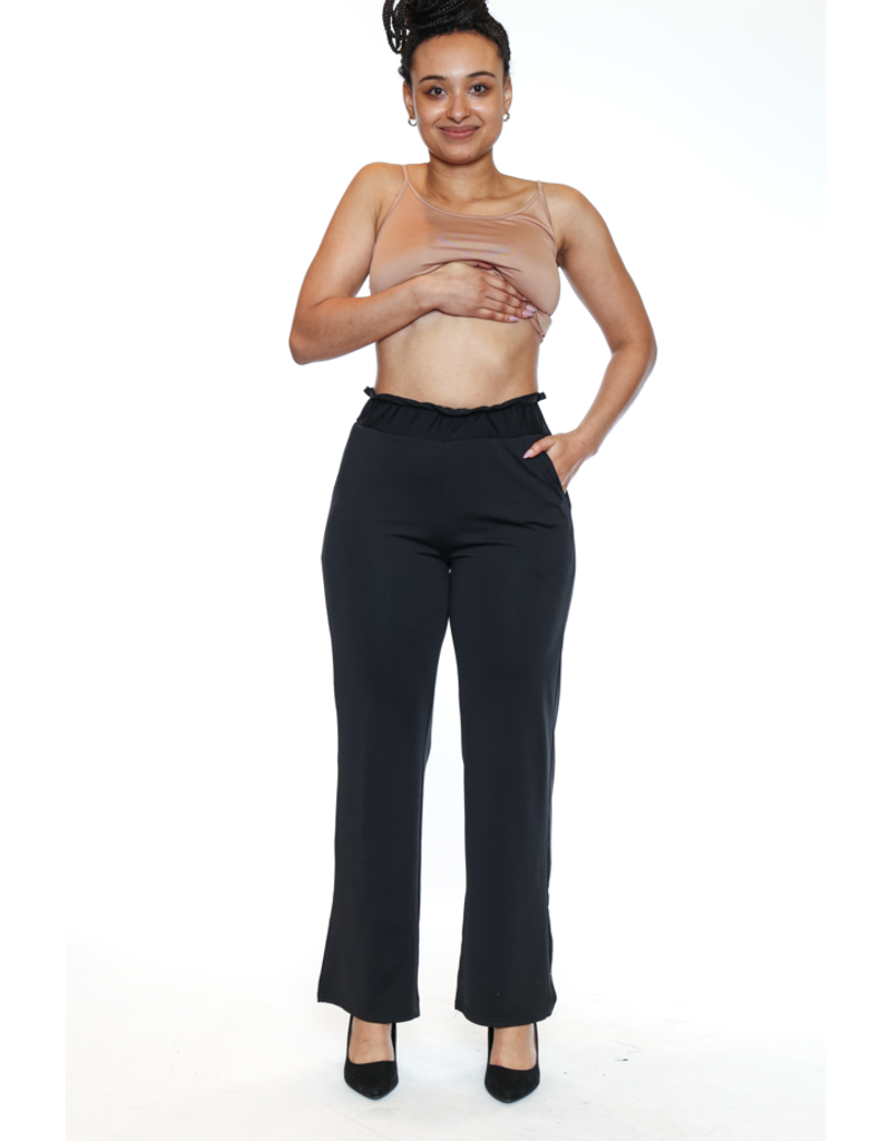 WIDE LEG PULL ON  PANT BLACK