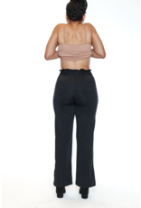 WIDE LEG PULL ON  PANT BLACK