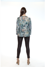 LONG SLV TOP w/LACE-BUTTON DETAIL