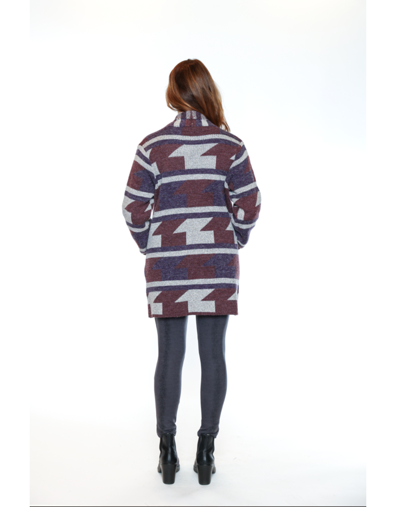 PURPLE AZTEC CARDIGAN