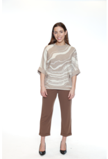 CREAM MARBLE SWEATER w/ZIPPER DETAIL