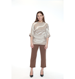 CREAM MARBLE SWEATER w/ZIPPER DETAIL