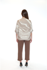 CREAM MARBLE SWEATER w/ZIPPER DETAIL