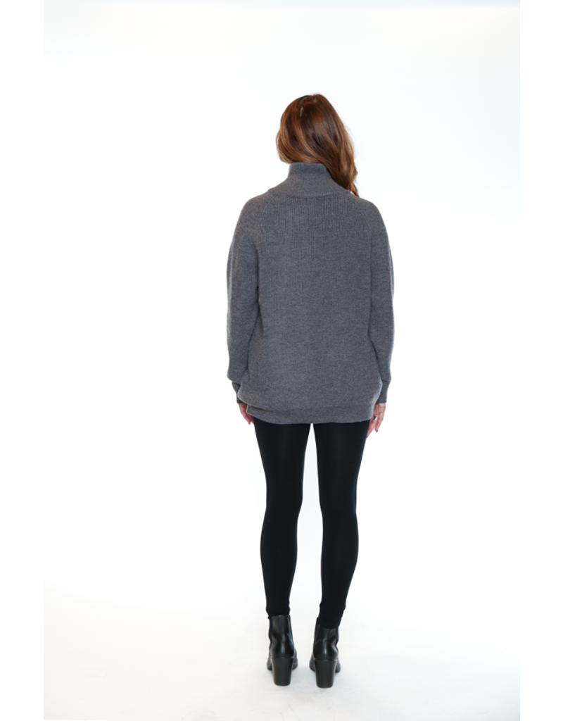 DOUBLE ZIPPER KNIT SWEATER