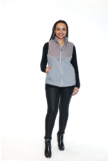 GREY SHERPA VEST w/PUFFER DETAIL