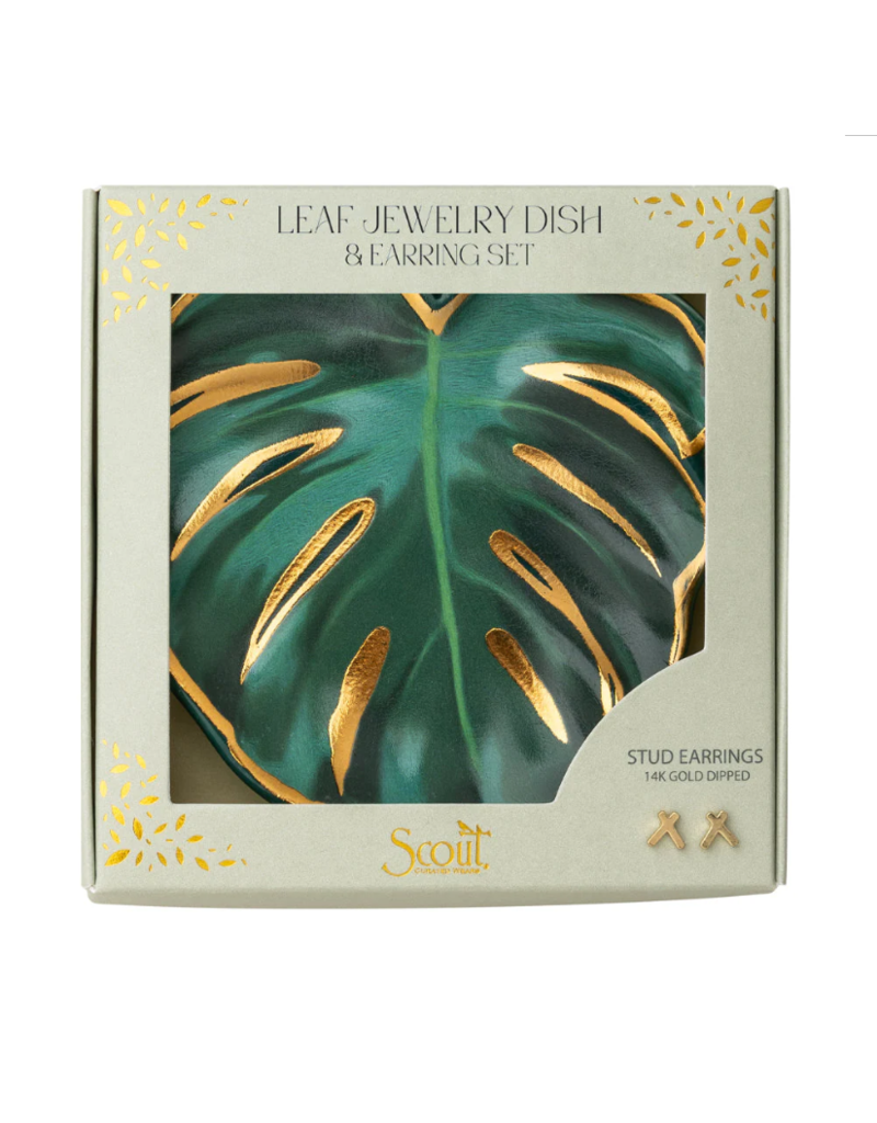 SCOUT JEWELRY DISH & STUD EARRING SET