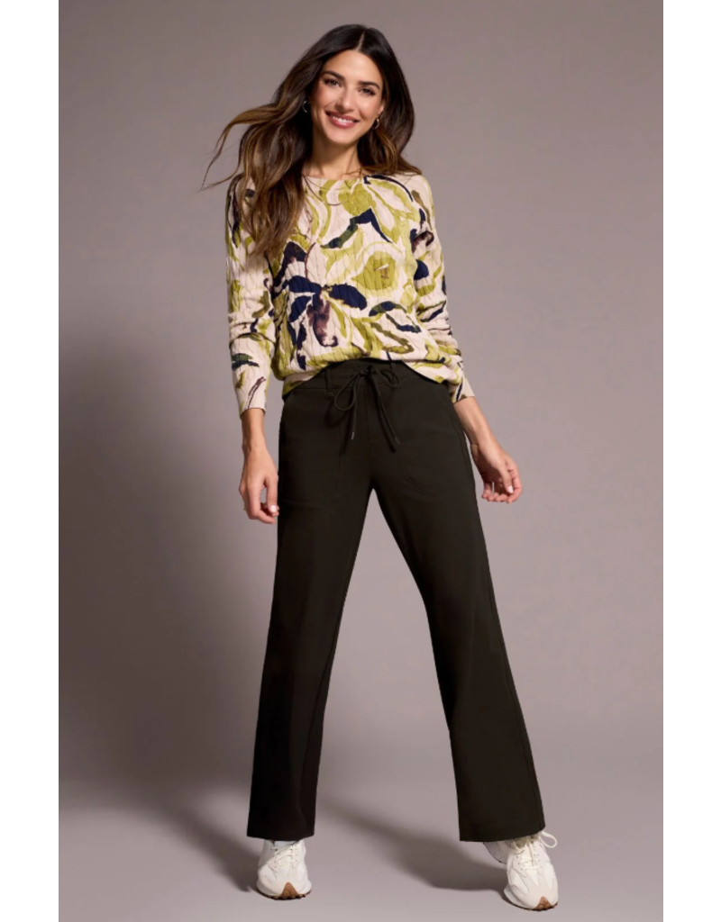 TRIBAL CREW NECK LIGHT KNIT SWEATER  LEEK