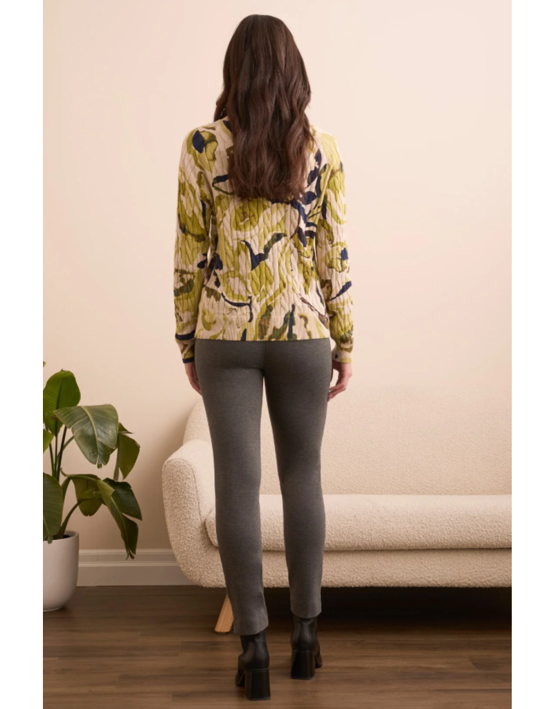 TRIBAL CREW NECK LIGHT KNIT SWEATER  LEEK