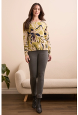 TRIBAL CREW NECK LIGHT KNIT SWEATER  LEEK