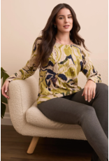 TRIBAL CREW NECK LIGHT KNIT SWEATER  LEEK