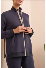 TRIBAL TECHNO LUX -  MOCK NECK JACKET-SAPPHIRE