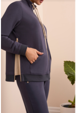 TRIBAL TECHNO LUX -  MOCK NECK JACKET-SAPPHIRE