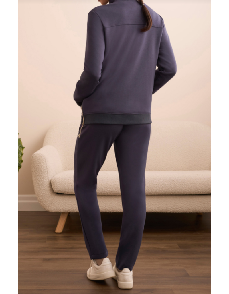 TRIBAL TECHNO LUX -  MOCK NECK JACKET-SAPPHIRE