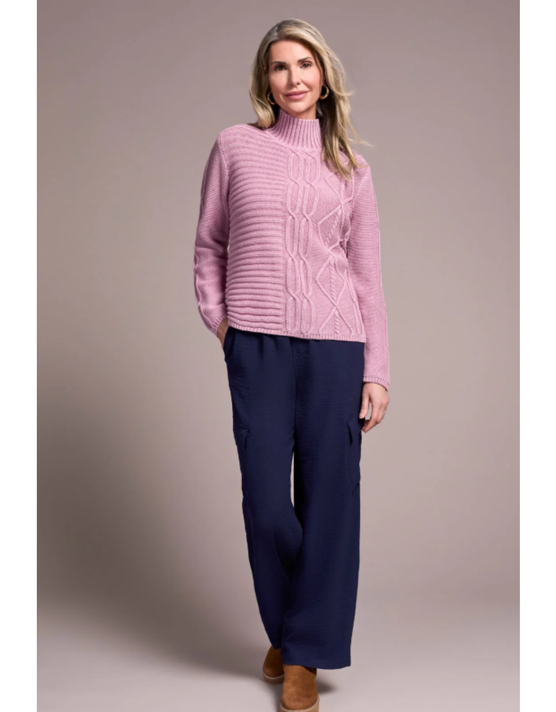 TRIBAL SPECIAL WASH COTTON MOCK NECK SWEATER