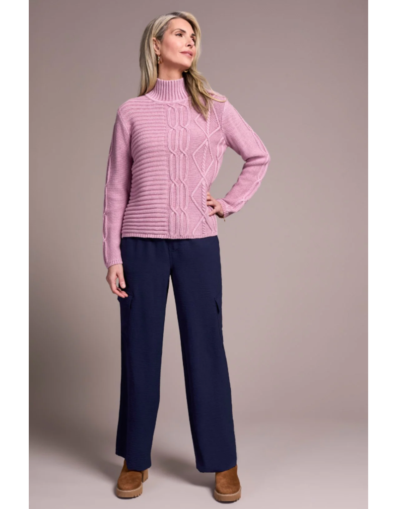 TRIBAL SPECIAL WASH COTTON MOCK NECK SWEATER