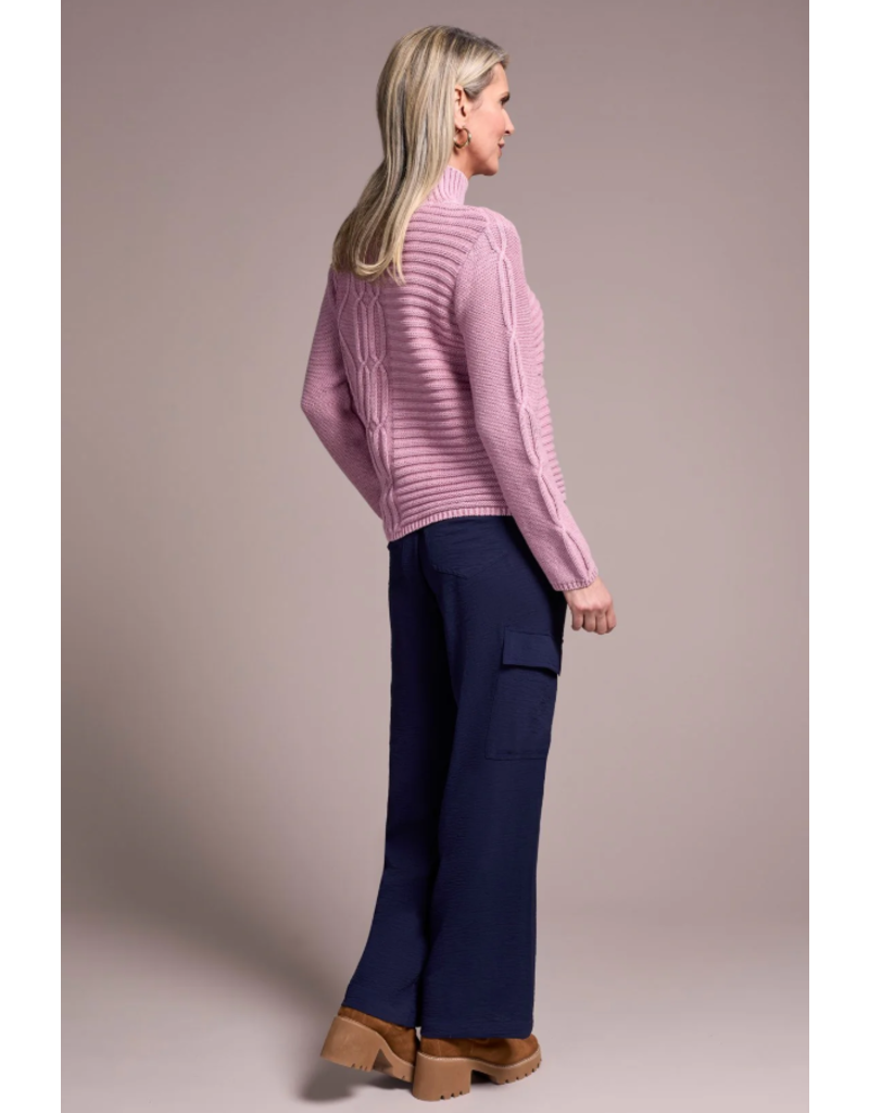 TRIBAL SPECIAL WASH COTTON MOCK NECK SWEATER