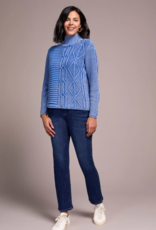 TRIBAL SPECIAL WASH COTTON MOCK NECK SWEATER