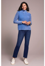 TRIBAL SPECIAL WASH COTTON MOCK NECK SWEATER