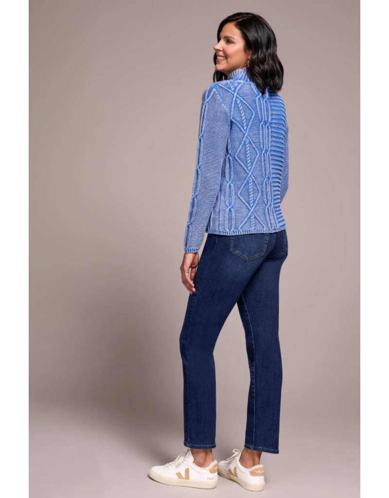 TRIBAL SPECIAL WASH COTTON MOCK NECK SWEATER