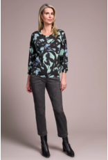 TRIBAL SOFT YARN 3/4 SLEEVE CREWNECK SWEATER-MINT