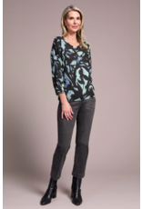 TRIBAL SOFT YARN 3/4 SLEEVE CREWNECK SWEATER-MINT