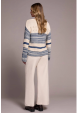 TRIBAL LONG BELL SLV BOAT NK SWEATER-SLATEBLUE
