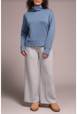 TRIBAL FUNNEL NECK TOP-SLATEBLUE