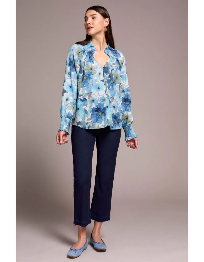 TRIBAL COTTON TOP w/SMOCKING DETAILS