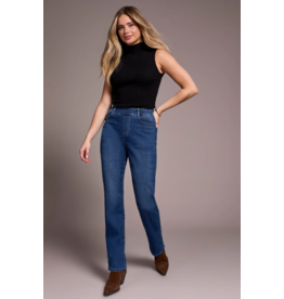 TRIBAL SOPHIA PULL ON JEANS STRAIGHT LEG DARK NIGHT - COTTON BLEND
