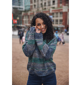 SPACE DYE KNIT SWEATER GREEN/NAVY