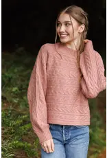 CABLE KNIT SWEATER ROSE