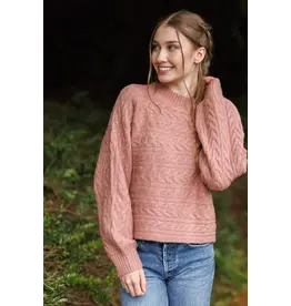 CABLE KNIT SWEATER ROSE